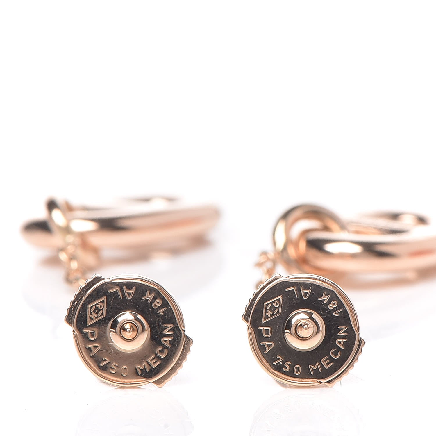 Hermes 18K Rose Gold PM Farandole Drop Earrings 4 of 5
