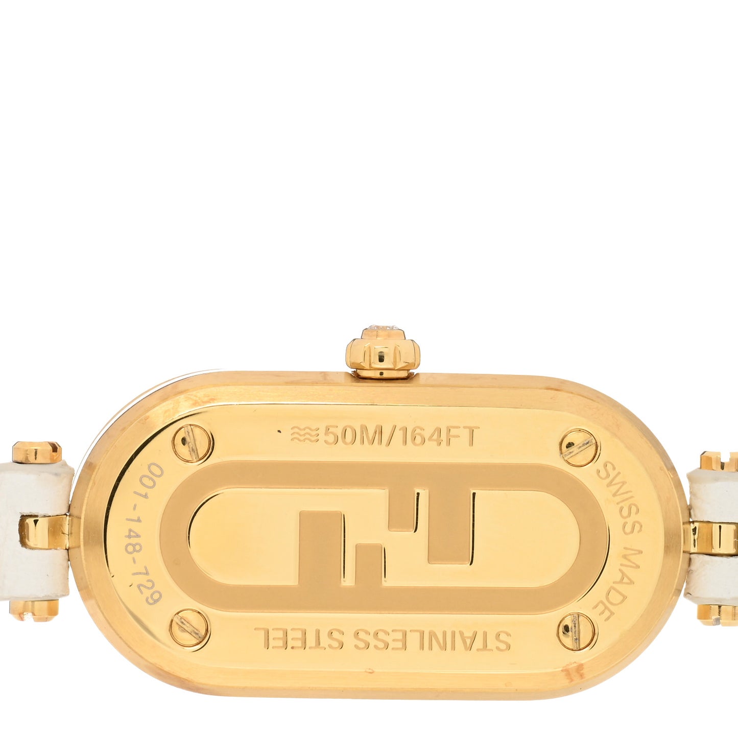 Stainless Steel Calfskin Diamond 15mm O’Lock Vertical Quartz Watch