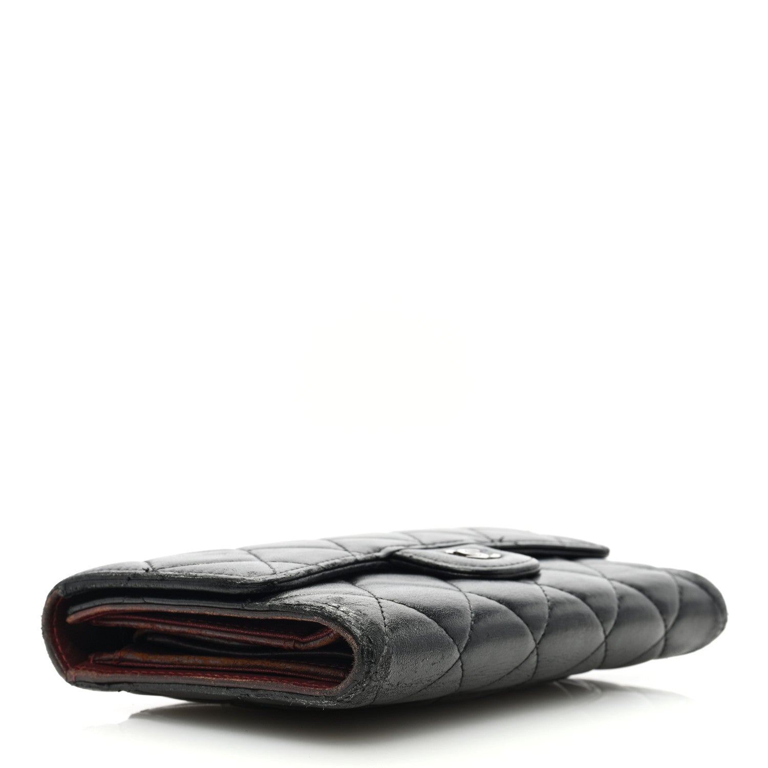 Chanel Lambskin Quilted Large Flap Wallet Black 4 of 13