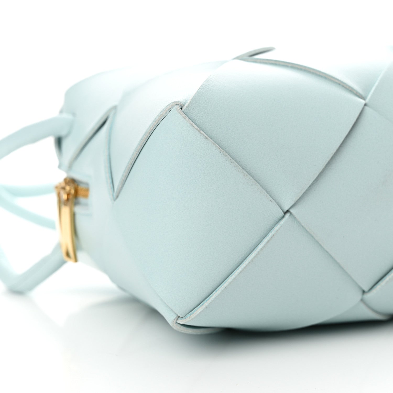 Bottega Veneta Lambskin Maxi Intrecciato Small Cassette Camera Bag Teal Washed 8 of 11