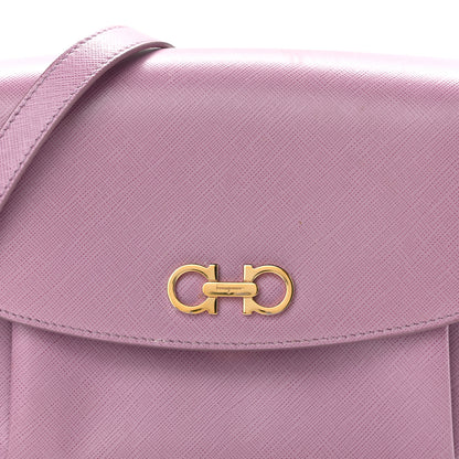 Salvatore Ferragamo Saffiano Sandrine Shoulder Bag Purple 10 of 11