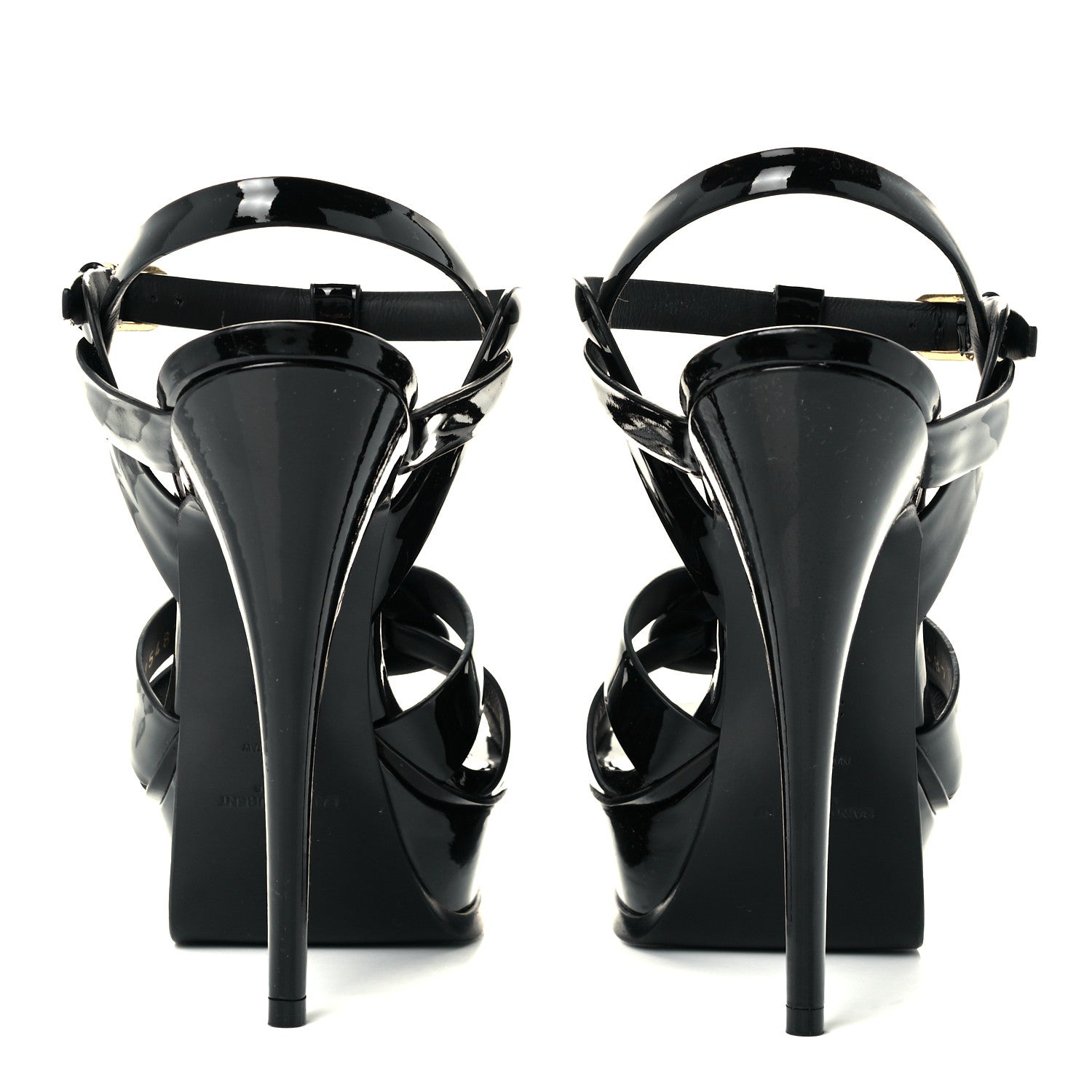 Saint Laurent Patent Tribute 105 Platform Sandals 38.5 Black 5 of 9