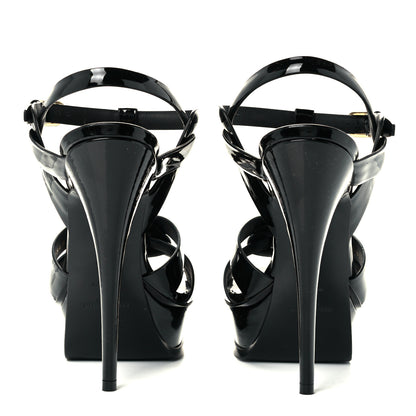 Saint Laurent Patent Tribute 105 Platform Sandals 38.5 Black 5 of 9