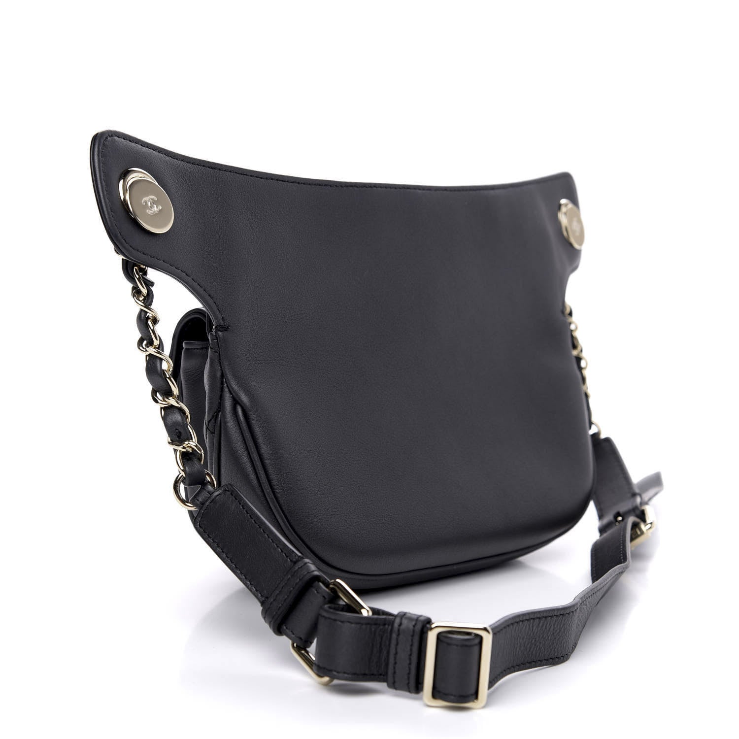 Chanel Calfskin Flap Chain Waist Bag Black 3 of 11