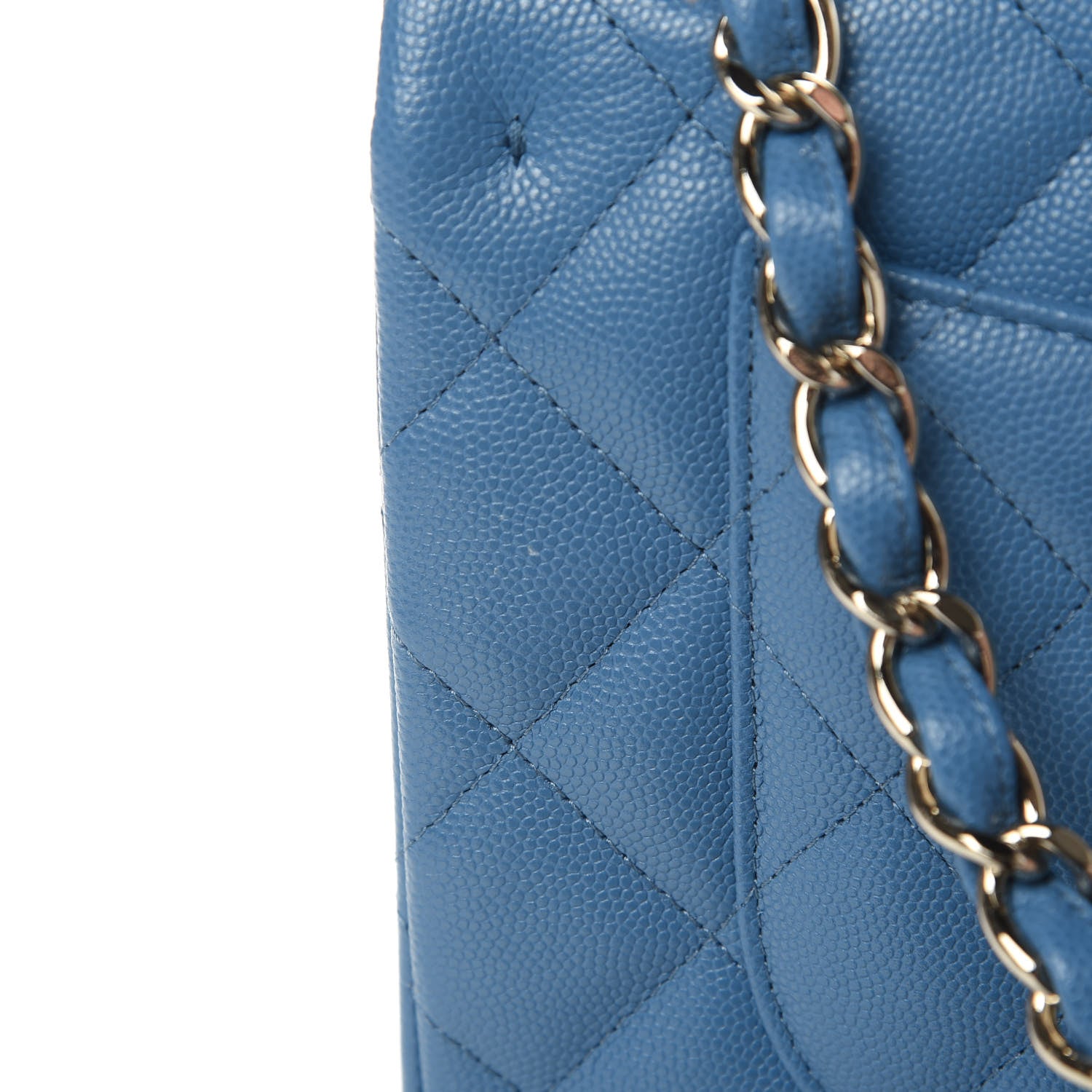 Chanel Caviar Quilted Jumbo Double Flap Blue 11 of 11
