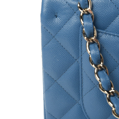 Chanel Caviar Quilted Jumbo Double Flap Blue 11 of 11