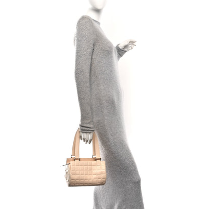Chanel Lambskin Quilted CC Chocolate Bar Barrel Bag Beige 2 of 10