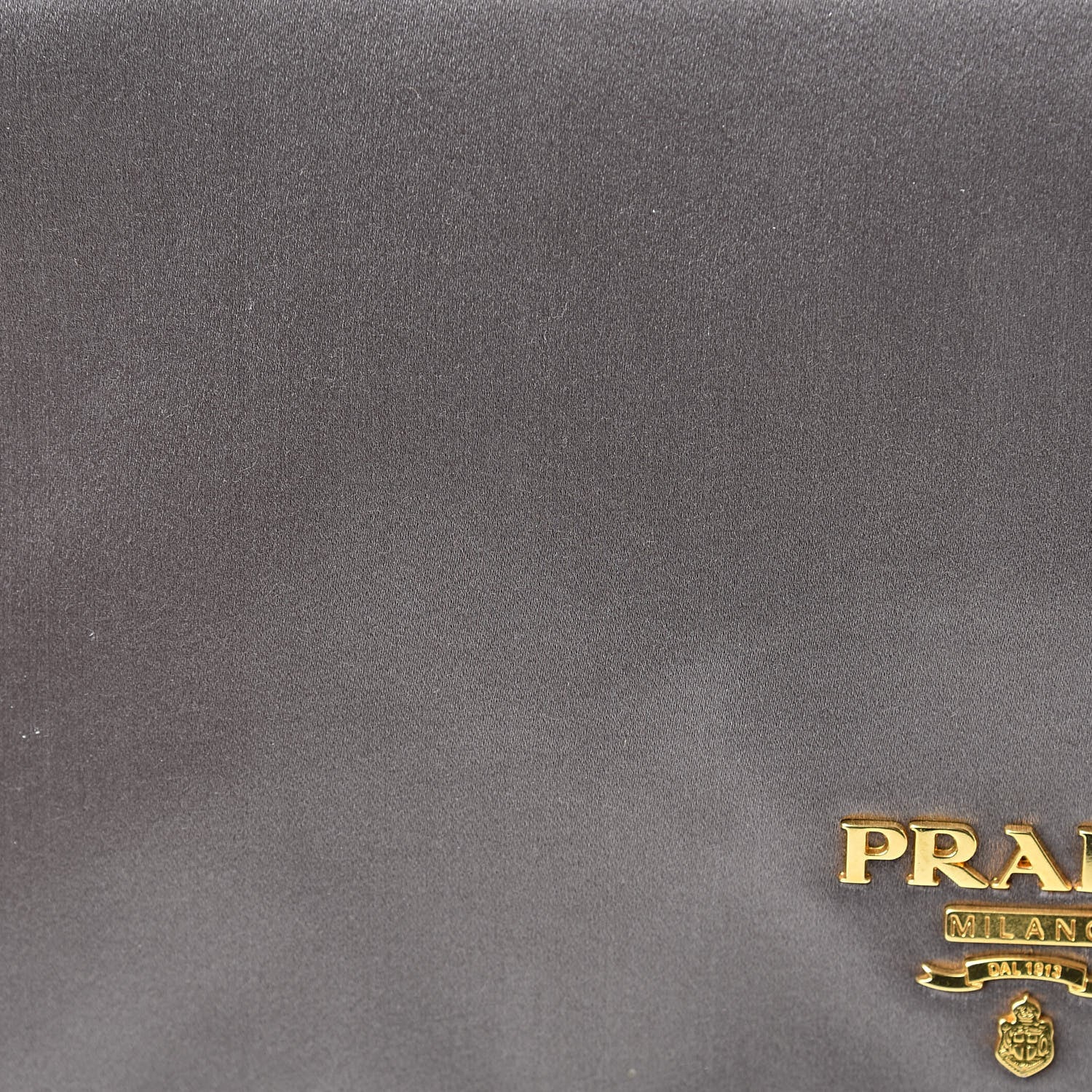 Prada Satin Pochette Clutch Fumo Gold 9 of 9