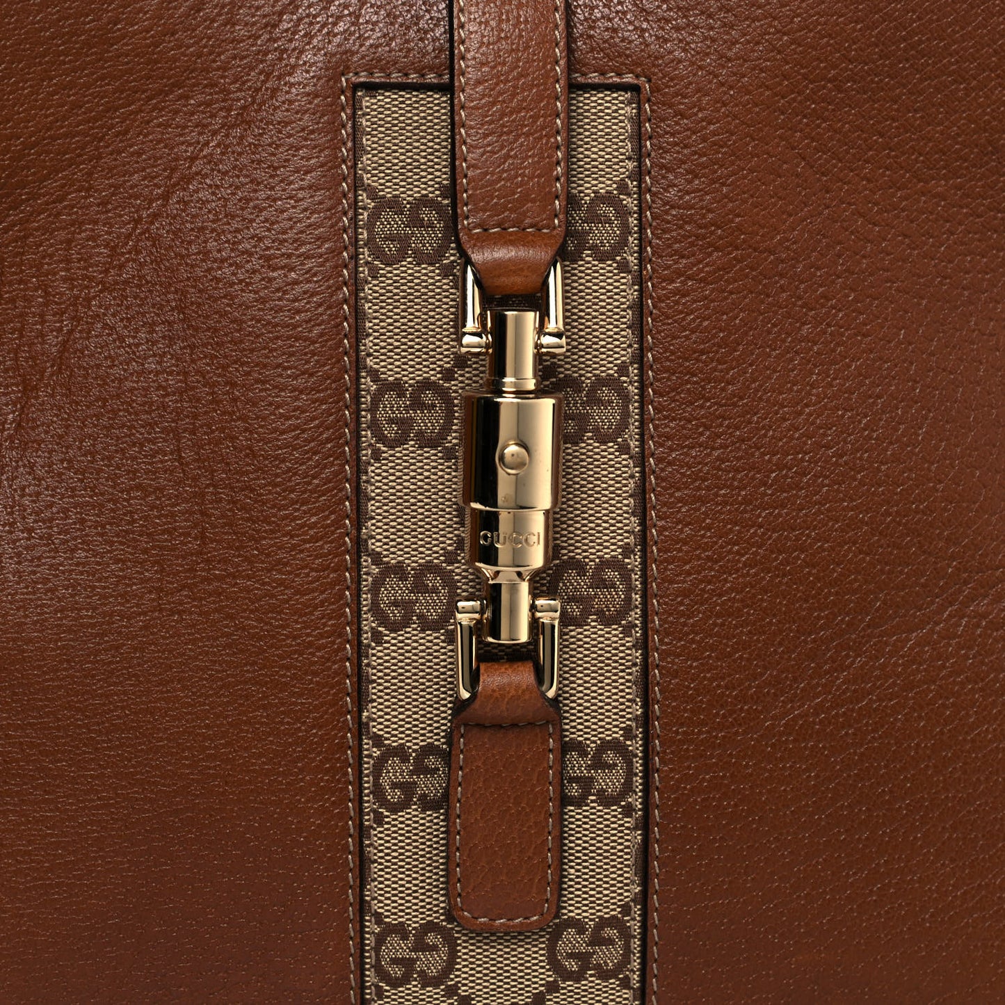 Calfskin Monogram Piston Lock Jackie O Hobo Tan
