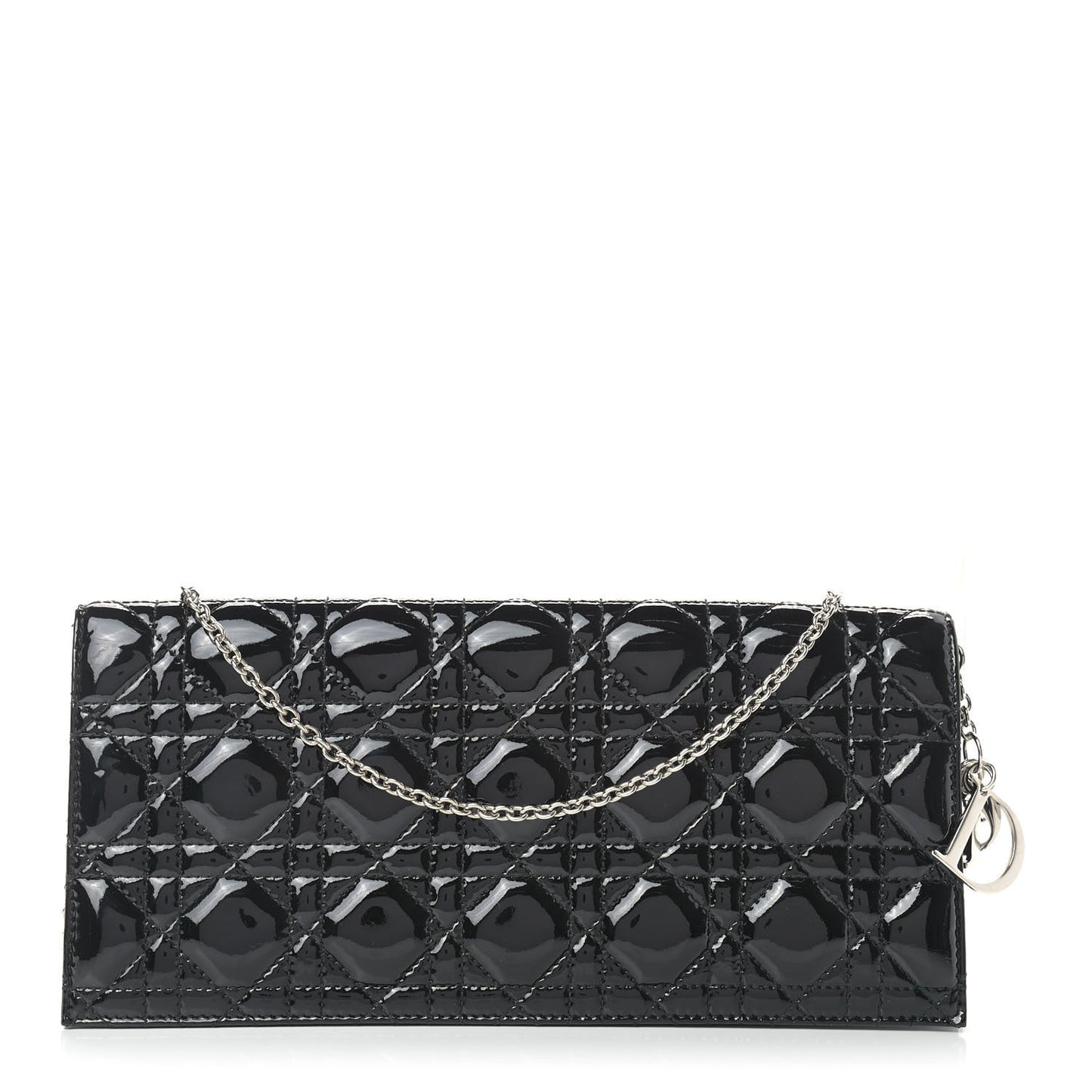 Patent Cannage Lady Dior Convertible Clutch Black