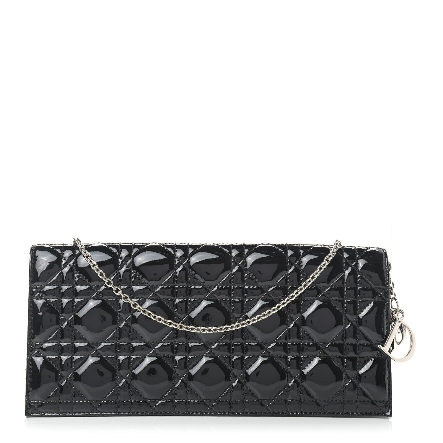 Christian Dior Patent Cannage Lady Dior Convertible Clutch Black 1 of 10