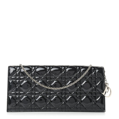 Christian Dior Patent Cannage Lady Dior Convertible Clutch Black 1 of 10