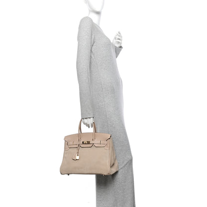 Hermes Veau Doblis Swift Grizzly Birkin 35 Argile 2 of 14
