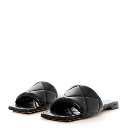 Bottega Veneta Nappa Quilted Rubber Lido Flat Sandals 39 Black 3 of 8
