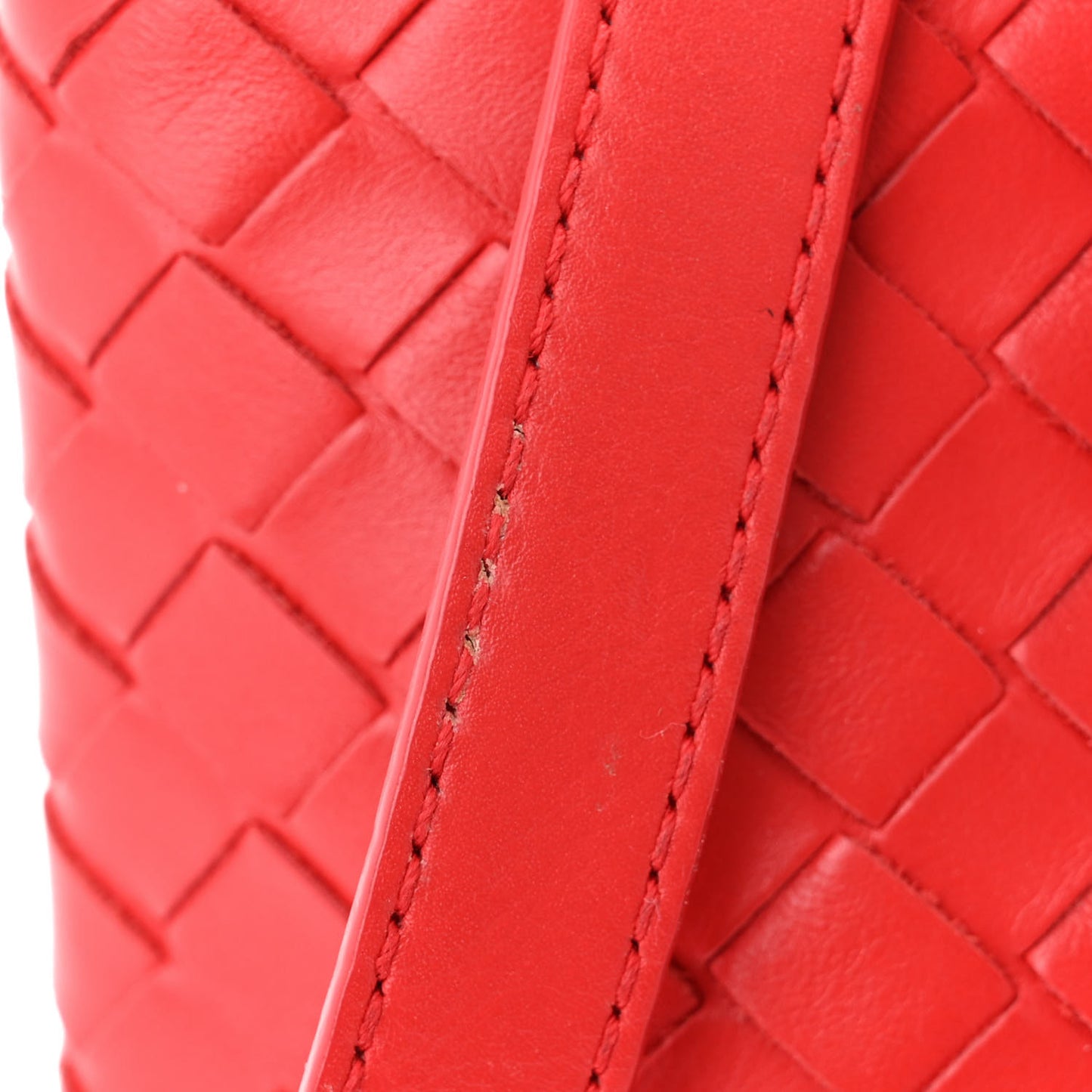 Nappa Intrecciato Small Roma Tote Red