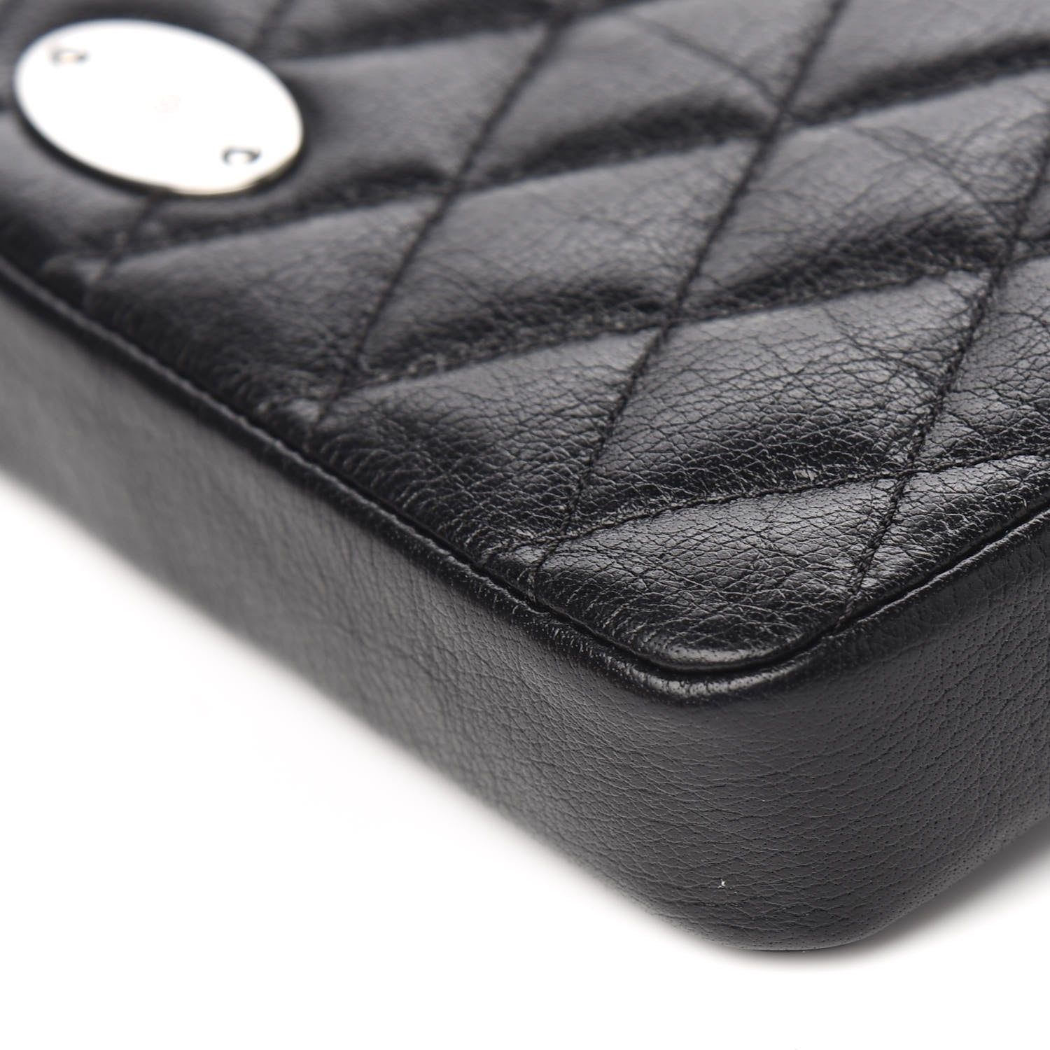 Mulberry Shiny Buffalo Quilted Plaque Wallet on Chain Black 7 of 9