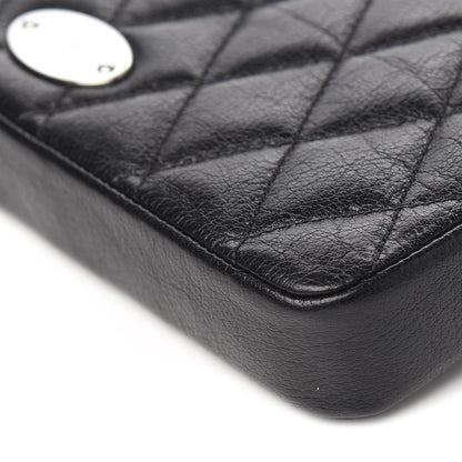 Mulberry Shiny Buffalo Quilted Plaque Wallet on Chain Black 7 of 9