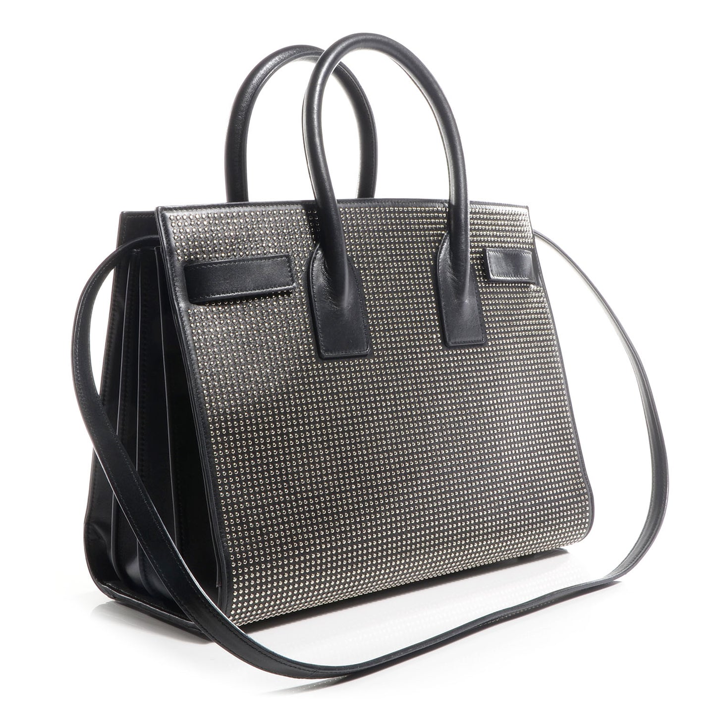 Calfskin Studded Small Sac De Jour Black