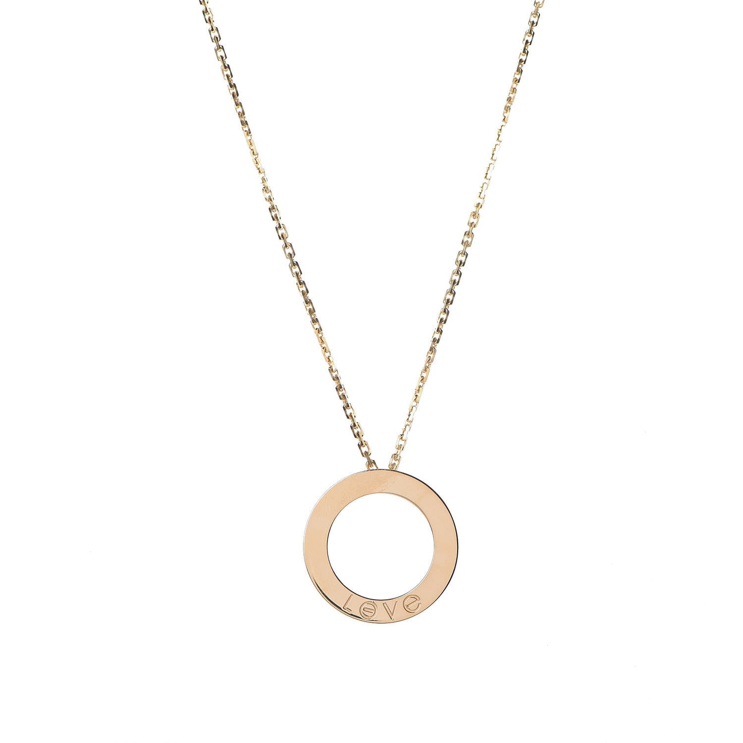 18K Yellow Gold 3 Diamonds LOVE Pendant Necklace