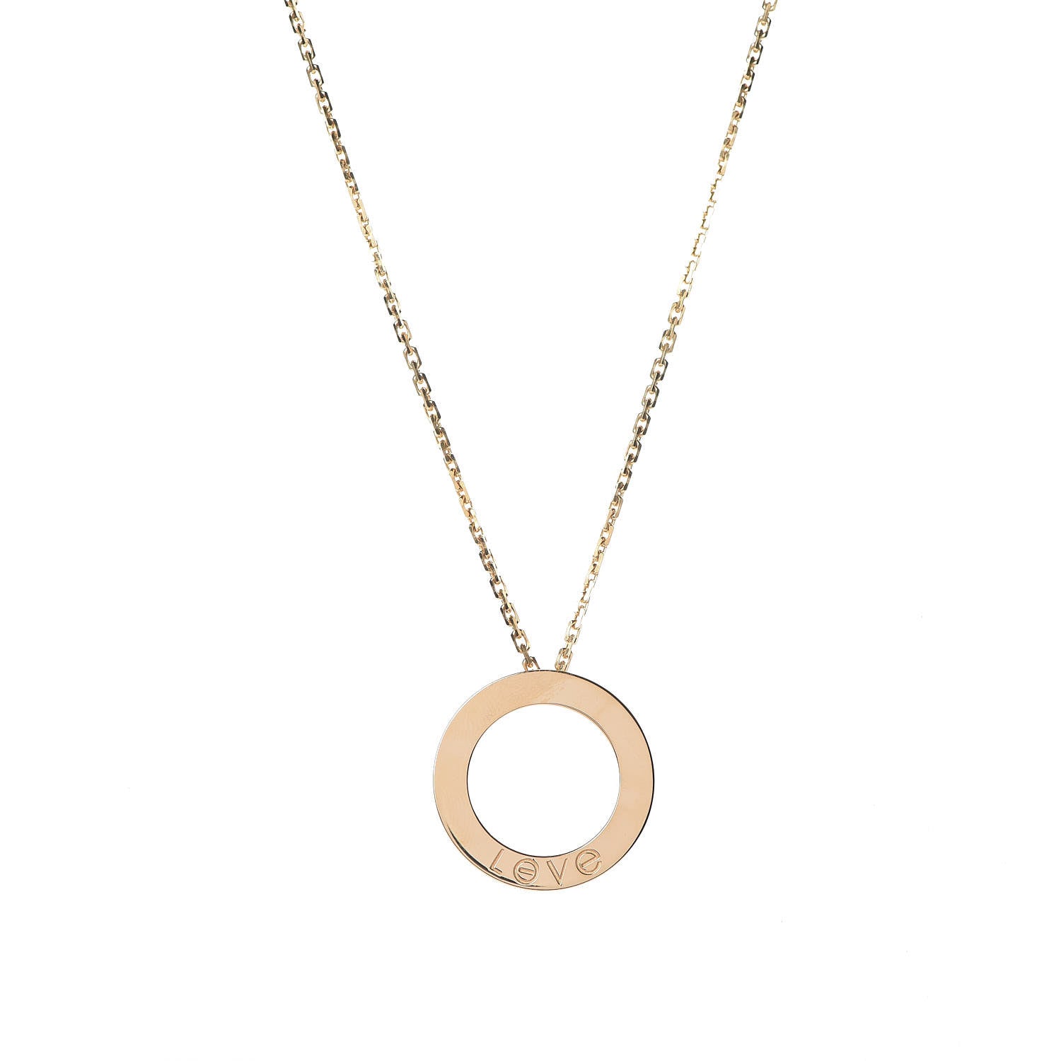 Cartier 18K Yellow Gold 3 Diamonds LOVE Pendant Necklace 5 of 6