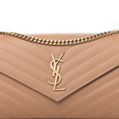 Saint Laurent Grain De Poudre Matelasse Chevron Monogram Chain Wallet Dune 11 of 11