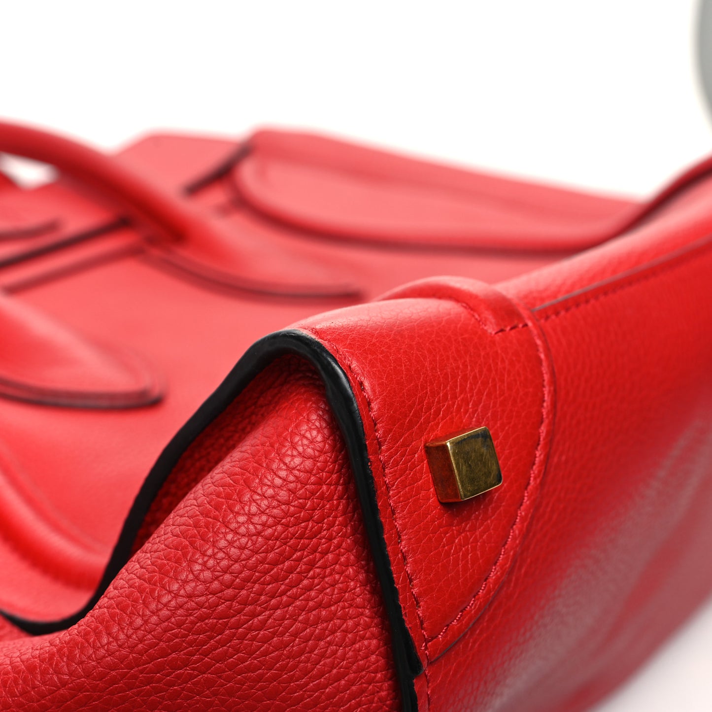 Drummed Calfskin Mini Luggage Coquelicot