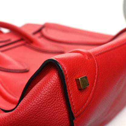 Celine Drummed Calfskin Mini Luggage Coquelicot 10 of 13
