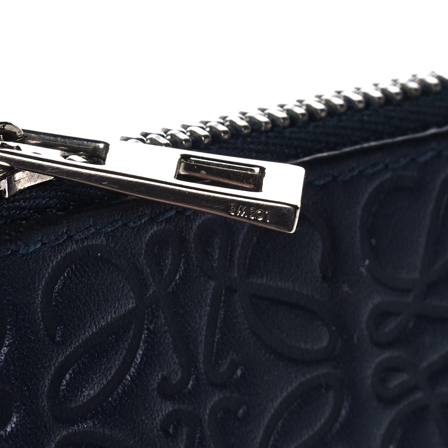 Loewe Calfskin Embossed Repeat Coin Card Holder Navy 8 of 8