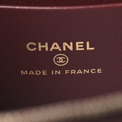 Chanel Lambskin Quilted Metal Small Top Handle Vanity Case With Chain Burgundy 6 of 12
