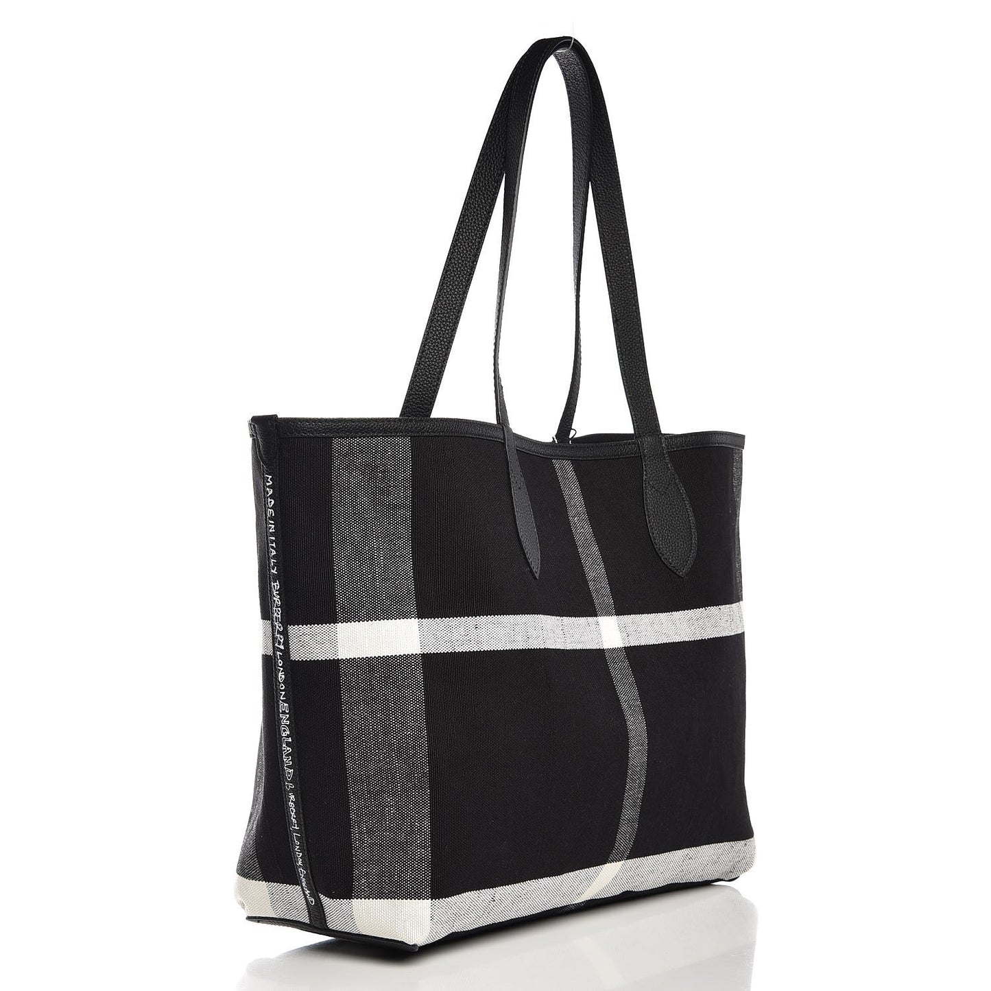 Coated Canvas Medium Reversible Doodle Tote Black