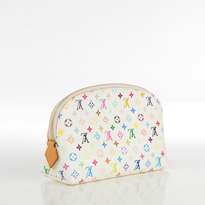 Louis Vuitton Monogram Multicolor Cosmetic Pouch White Litchi 3 of 7
