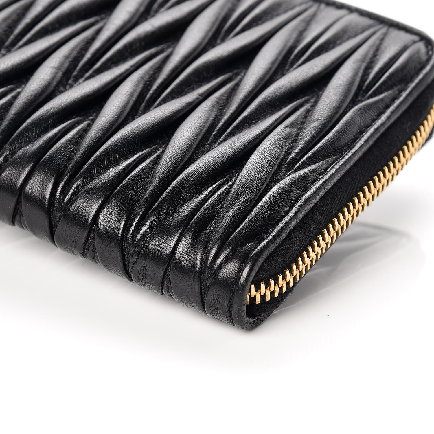 Miu Miu Nappa Matelasse Lux Zip Around Wallet Black 6 of 9