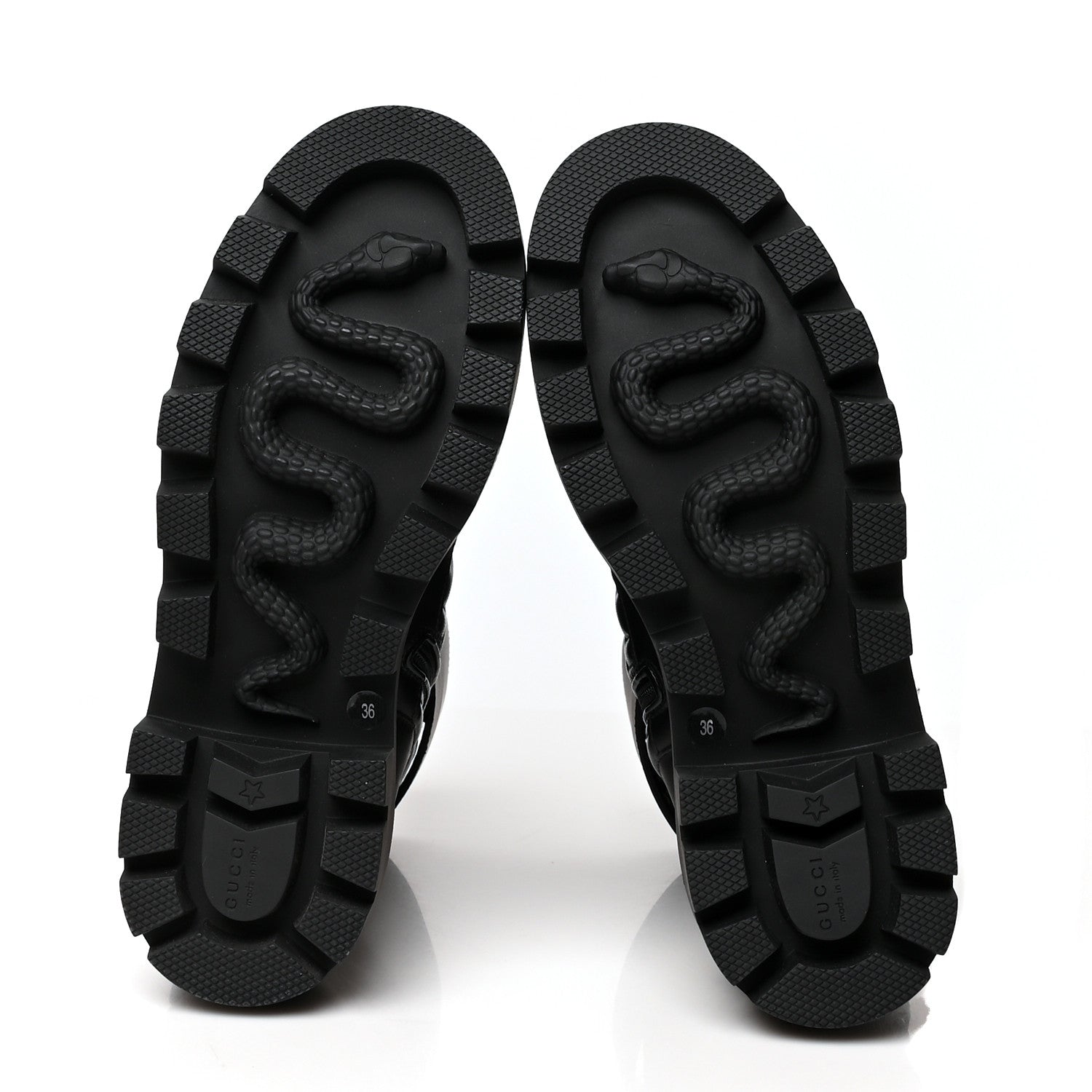 Gucci Nappa Frances GG Matelasse Platform Combat Boots 36 Black 5 of 7