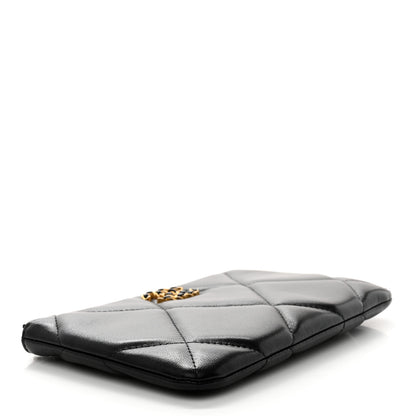 Chanel Lambskin Quilted Small Chanel 19 Pouch Black 4 of 8