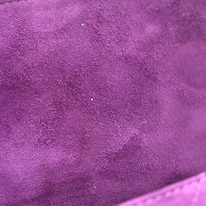Chanel Suede Quilted CC Tassel Clutch Purple 10 of 12