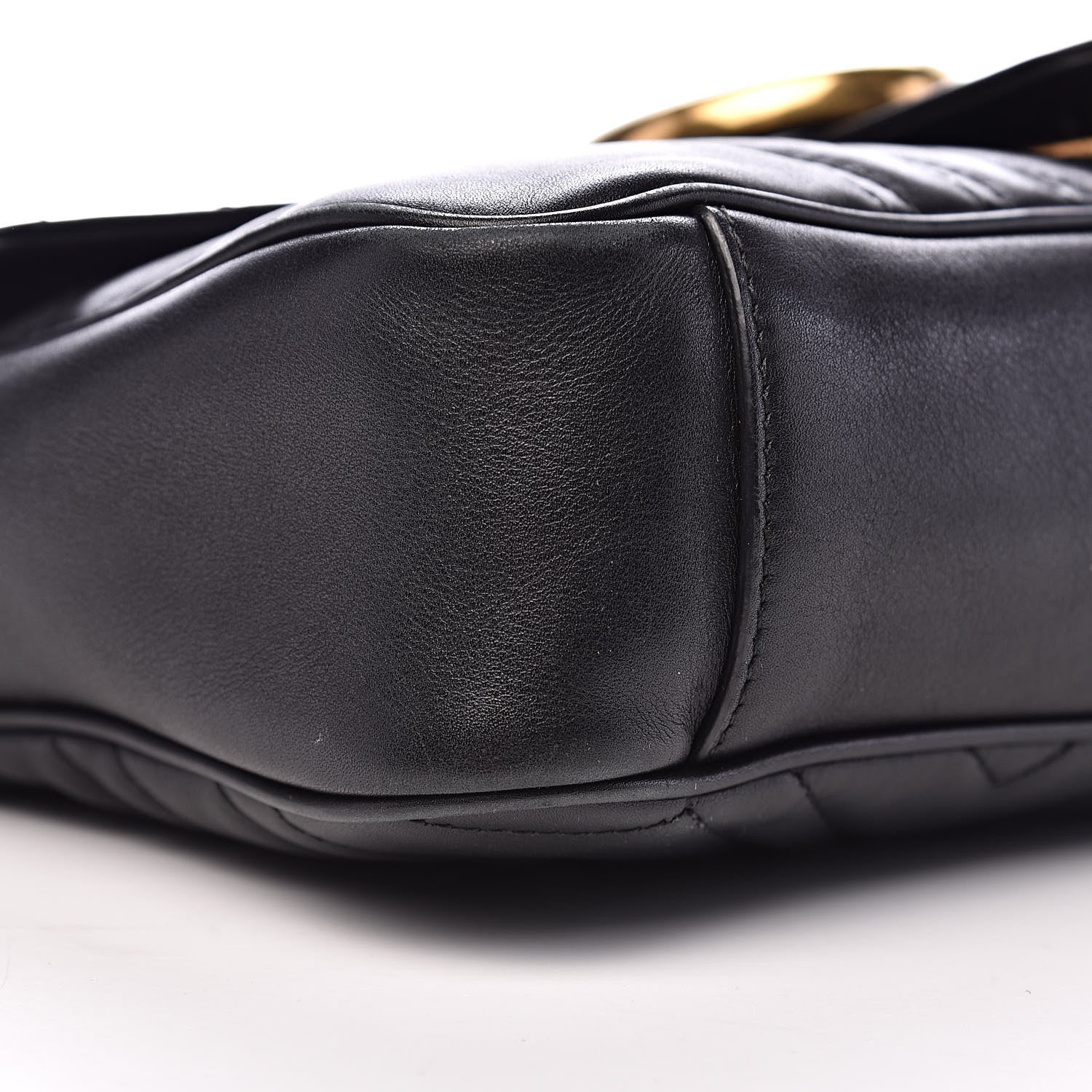 Gucci Calfskin Matelasse Medium GG Marmont Shoulder Bag Black 9 of 11