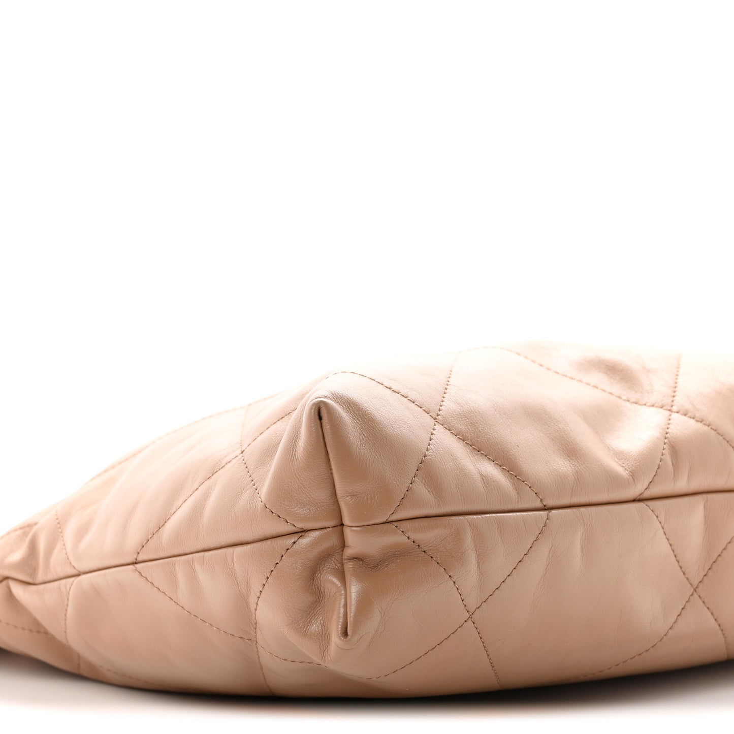 Shiny Calfskin Quilted Small Chanel 22 Beige