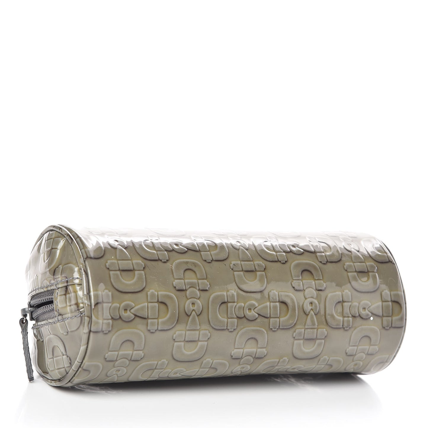 Patent Horsebit Embossed Small Cosmetic Case Green