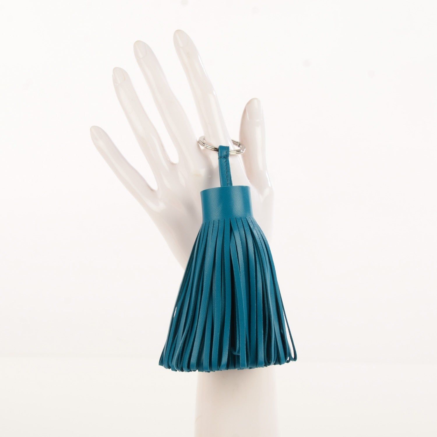 Hermes Lambskin Carmen Alto Tassel Key Holder Bleu Izmir 2 of 6