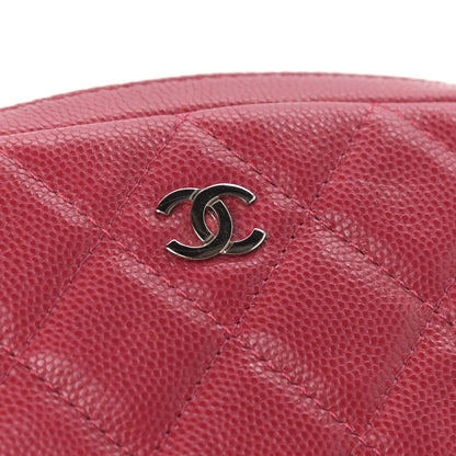 Chanel Caviar Quilted Small Curvy Pouch Cosmetic Case Red 12 of 14