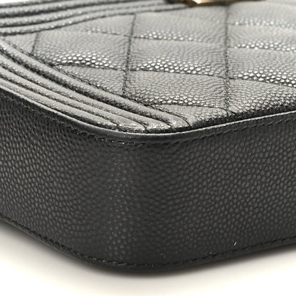 Chanel Caviar Quilted Small Boy Clutch With Chain Black 10 of 11