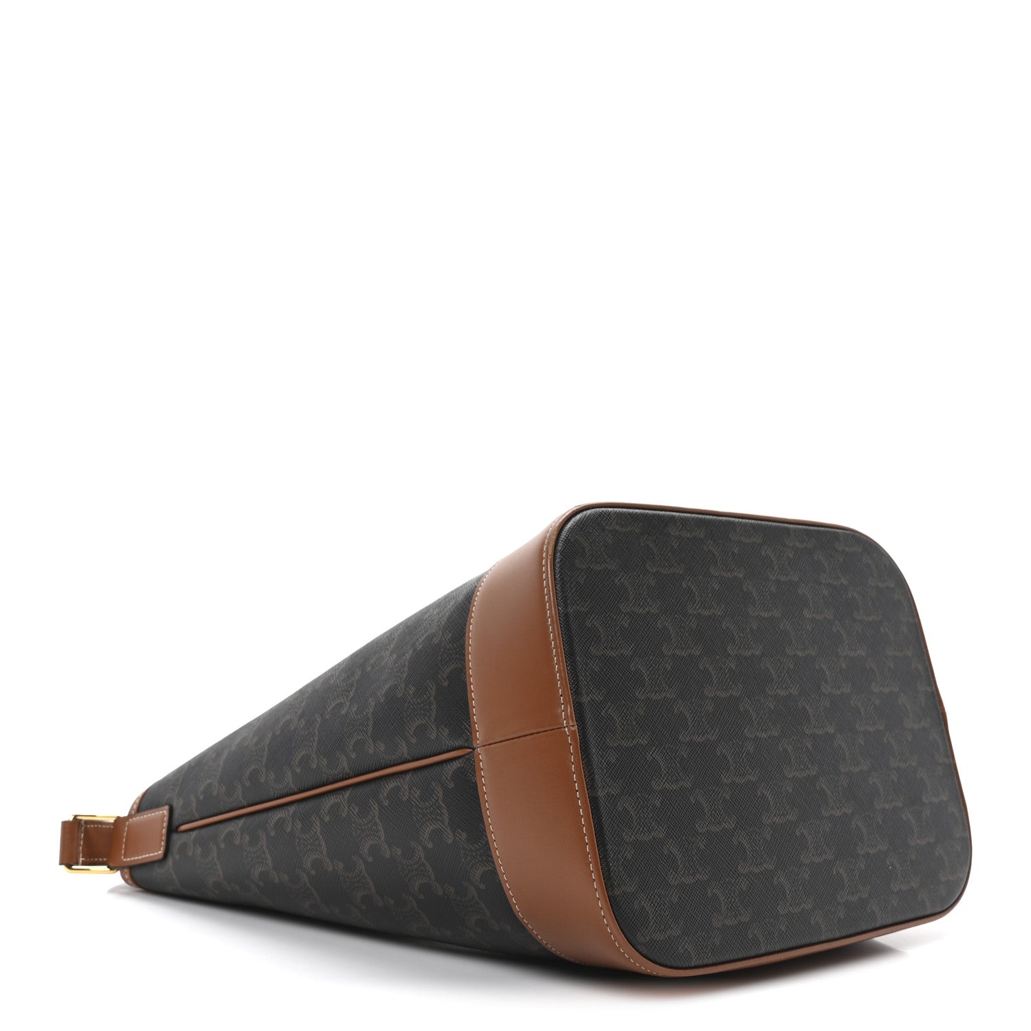 Celine Triomphe Canvas Calfskin Medium Bucket Bag Tan 4 of 10