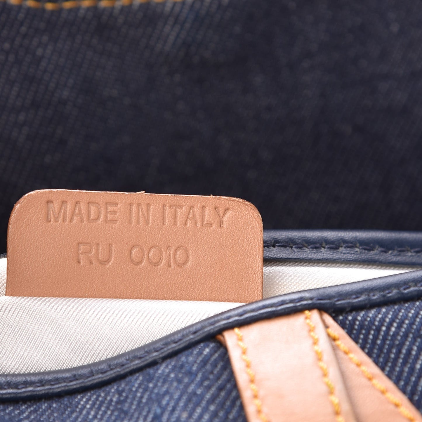 Denim Calfskin Saddle Bag Blue