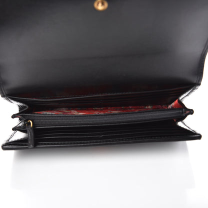 Gucci Calfskin Web Trapuntata GG Continental Wallet Black 5 of 8