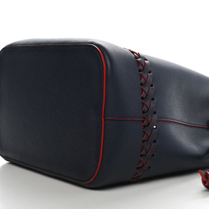 Louis Vuitton Soft Calfskin Braided Lockme Bucket Marine Rouge 9 of 9