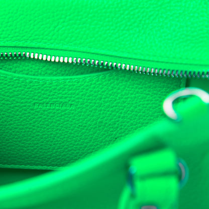 Balenciaga Grained Calfskin Neo Classic Silver Hardware Mini City Fluo Green 6 of 12