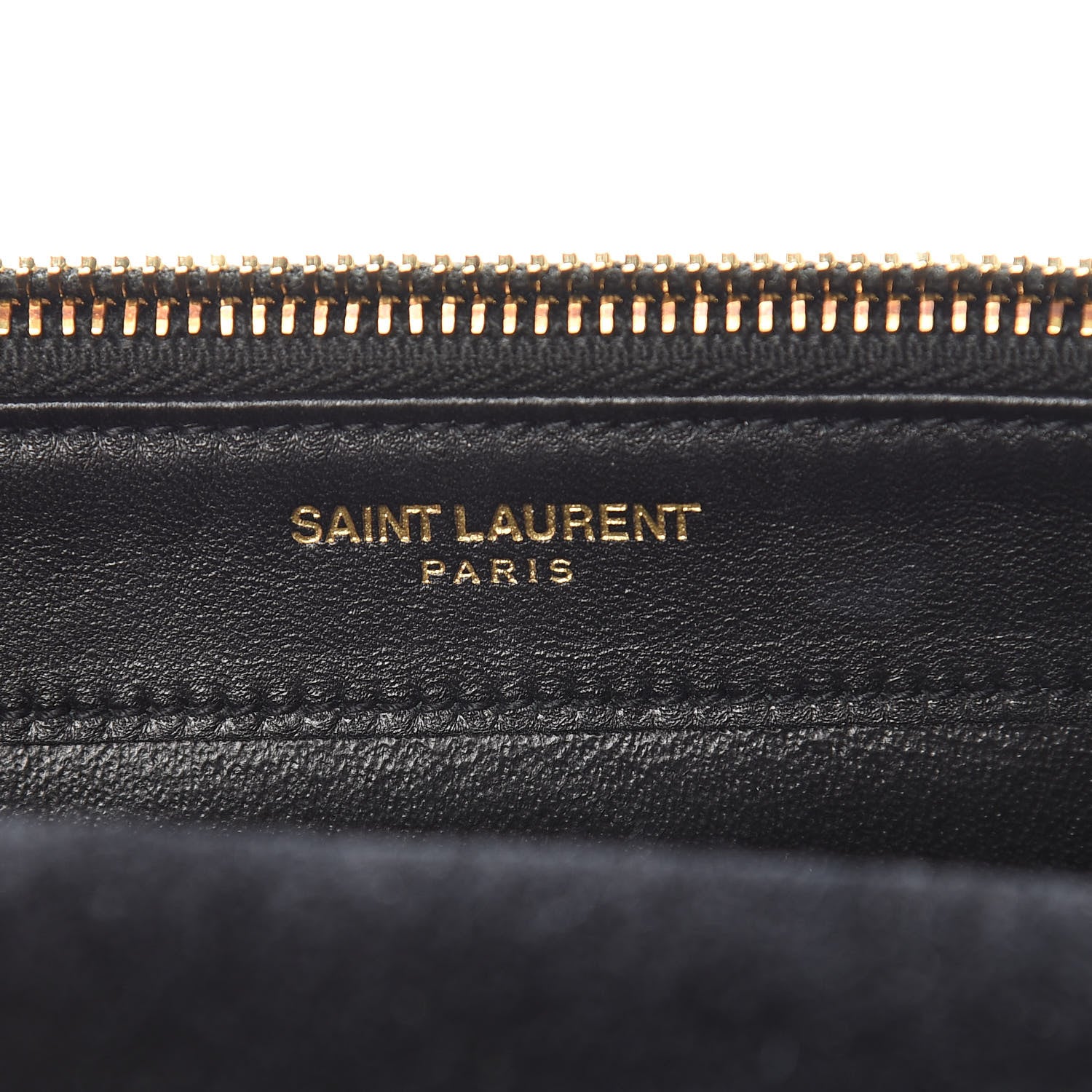 Saint Laurent Metallic Calfskin Matelasse Chevron Monogram Envelope Chain Wallet Gold 6 of 13