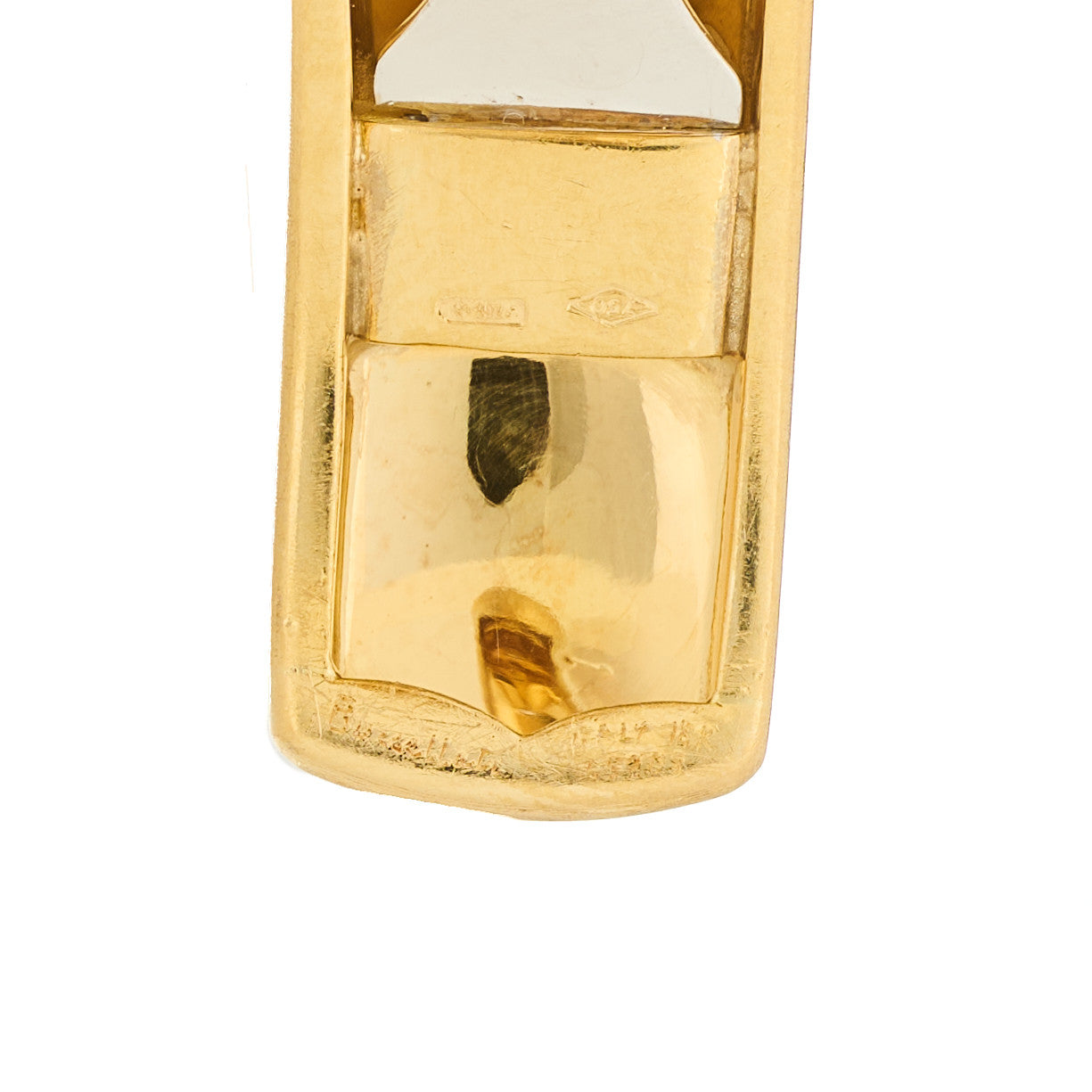 18K Yellow White Gold Diamond Wide Macri Cuff Bracelet