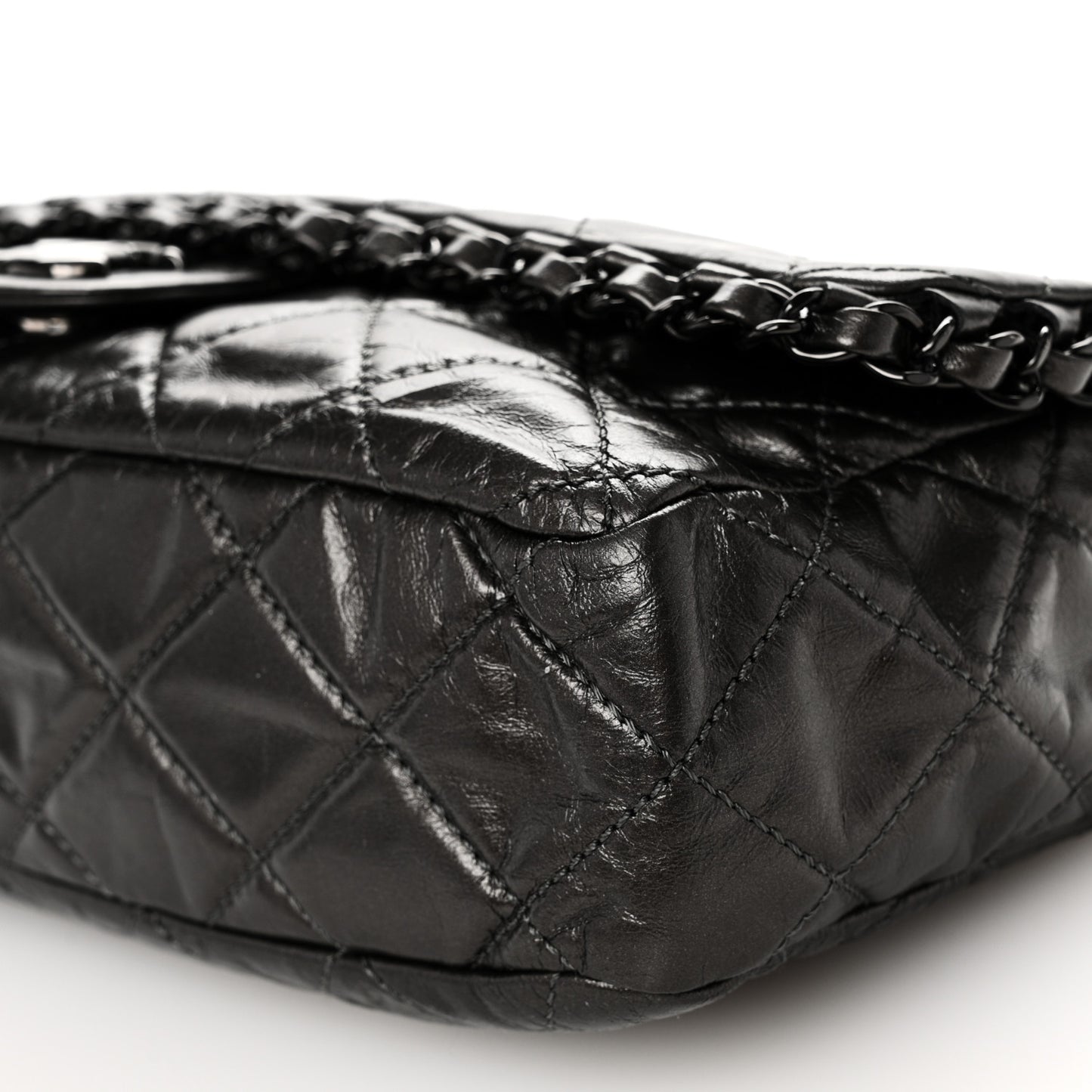 Calfskin Quilted Medium Chain Me Flap Grey