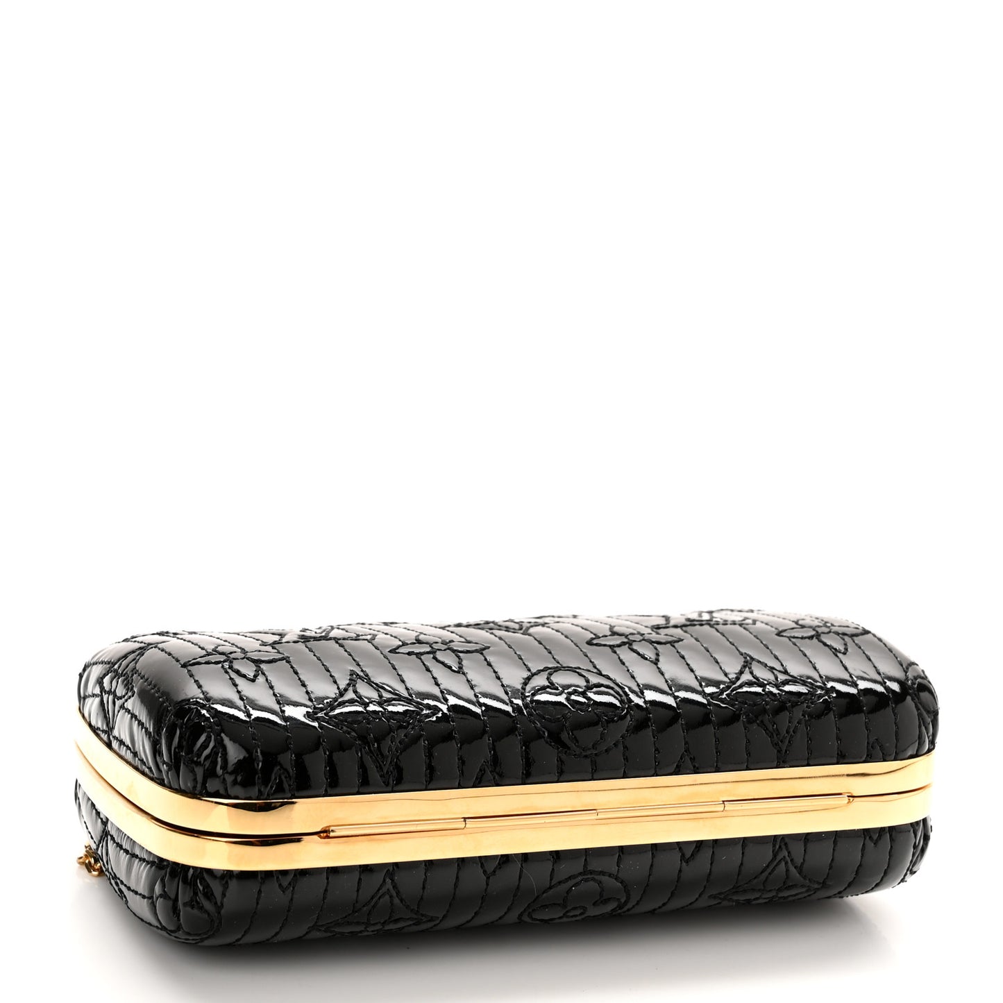 Vernis Monogram Motard Minaudiere Clutch Black